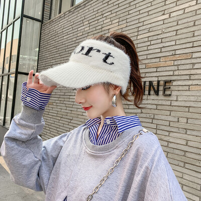 

Wool cap children winter 100 Korean fashion Korean lady winter knitting to keep warm winter duck tongue empty top hat