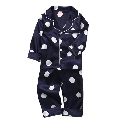 

Autumn Kids Girls Boys Pajamas Baby Cartoon Animal Print Sleepwear Set Long Sleeve Button Blouse TopsPants Pajamas 1-6Y