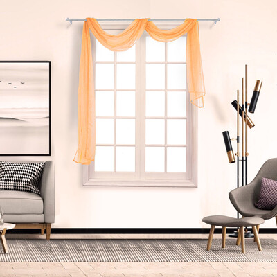 

Gobestart 1Pcs Voile Curtain Swags All Colours Pelmet Valance Net Curtains Voile Swag