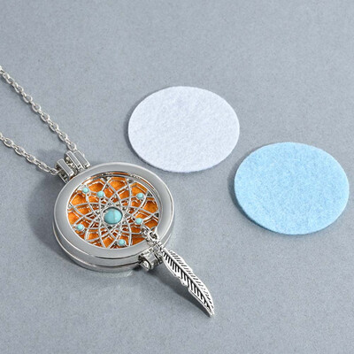 

DIY Hollow Vintage Aromatherapy Perfume Essential Oils Necklace Necklace Pendant Dream Catcher Necklace