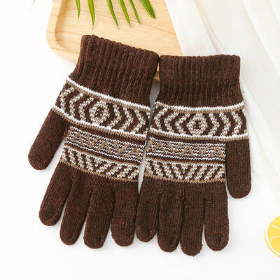

Women Men Comfortable Thicken Warm Winter Full Finger Knitted Mittens Knitted Gloves Soft Mittens