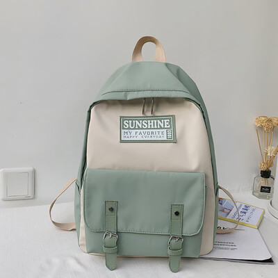 

Tailored Fashion Women Nylon Zipper Capacity Student Backpack Travel Couple Bag
