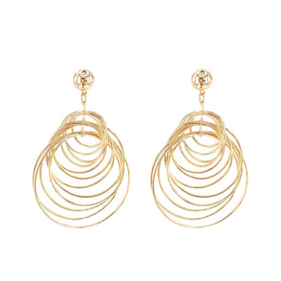 

Womens Big Hoop Fashion Sexy Circle Earrings Ear Multilayer Metal Ring Pendant Girls Jewelry Accessories Party Gold color
