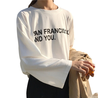 

New T shirt women White Summer Letter Printed Funny Cotton Tee Shirt Casual Loose O-neck Comfortable Women Tops