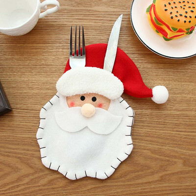 

New Christmas Knife Fork Bag Santa Claus Kitchen Cutlery Tableware Holders Pockets Xmas Decor