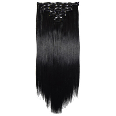 

Gobestart Full Head Women Clip Synthetic High Temperature Wire Straight Hair Piece
