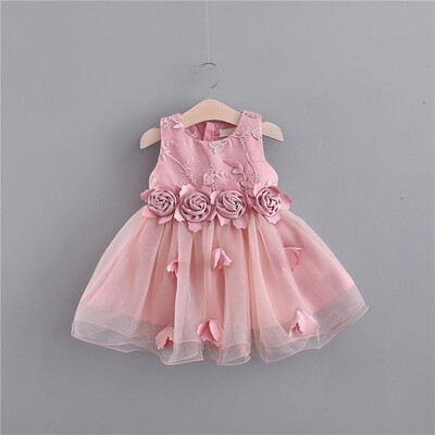 

Children Dresses Kids Girl Sleeveless Dress Baby Girl Summer Mesh Princess Dresses