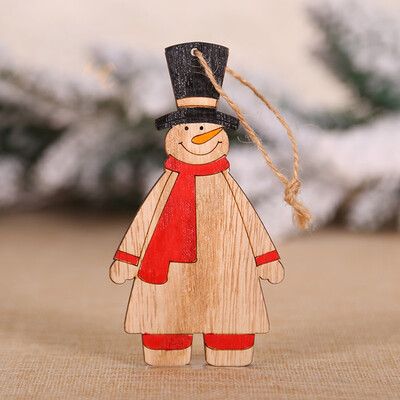 

Tailored 1PC Christmas Snowman Wooden Pendants Xmas Tree Ornaments Home Hanging Decor