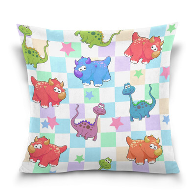 

ALAZA Throw Pillow Cover 16 X 16 inch Christmas Gift Cushion Cover with Dinosaur Pattern Printed Pillowcase