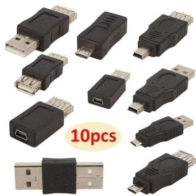 

10pcs Micro USB 5 Pin Male To Female Extension Converter Adapter Connector