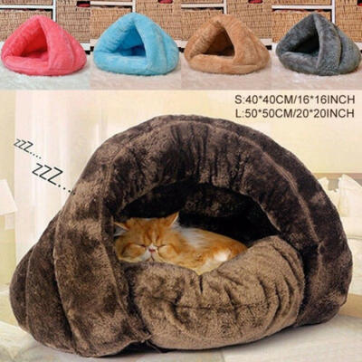 

Pet Dog Cat Bed House Warm Soft Mat Bedding Cave Basket Kennel Washable Nest UK