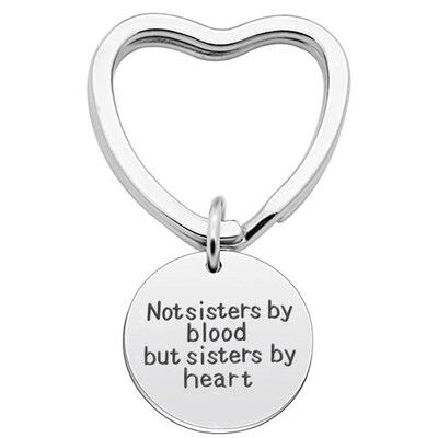 

1Pc Not Sister By BloodBut Sister By Heart Keychain Friendship Keychain Car Key Holder