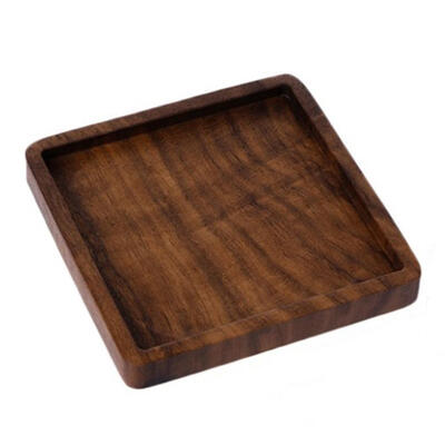 

Retro Beech Black Walnut Wood Coaster Insulation Cup Mat Household Square Round Coaster Home Decoration Accessories