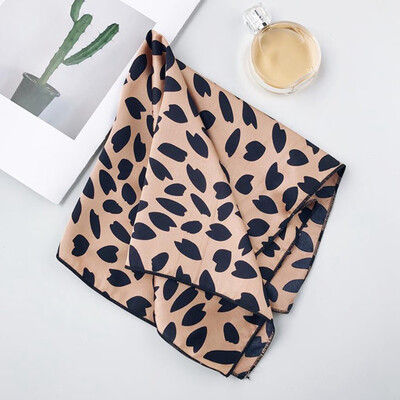 

Leopard Print Wristbands Head Neck Tie Bandana Square Scarf Silk Satin Scarf Head Scarf