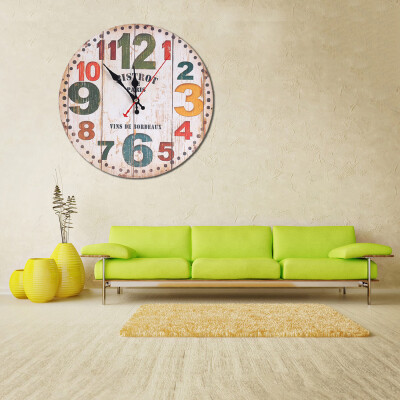 

Gobestart Vintage Style Non-Ticking Silent Antique Wood Wall Clock for Home Kitchen Office