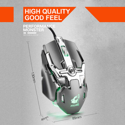 

USB Wired Competitive Gaming Mouse Mechanical Game Mice Adjustable 6400DPI 8 Buttons LED Lighting Mouse V15 Black