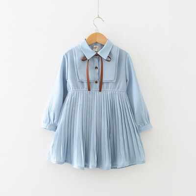 

Autumn Baby Girls Dress Long Sleeve Pleated Dress Skirts Kids Toddler Princess Sundress
