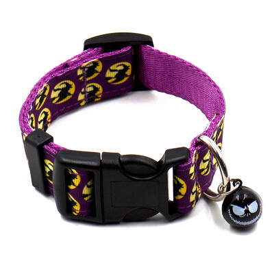 

L Halloween Printed Pet Cat Dog Collar Adjustable Safety Neck Strap Nylon Collar With Pendant