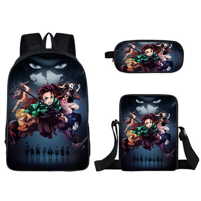 

redCherry Anime Demon Slayer Kimetsu no Yaiba Cosplay Backpack Crossbody Bag Pencil Case Bookbag School Bag