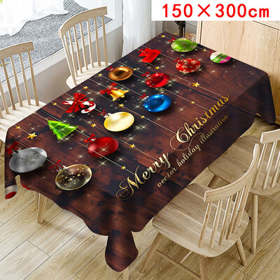 

Toponeto Christmas Tablecloth Print Rectangle Table Cover Holiday Party Home Decor