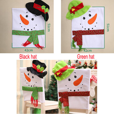 

Tailored 2PC Christmas Decoration Chair Cover bag Christmas Snowman Table Decoration
