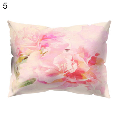 

Multicoloured Flower Printed Throw Pillow Case Cushion Cover Sofa Home Bed Decor