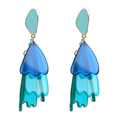

Bohemia Flower Statement Dangle Earrings For Women ZA Big Long Fashion Brand Acrylic Drop Earring Trendy Jewelry