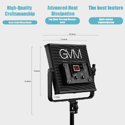 

GVM GVM-520LS-B Dimmable Bi-color LED Video Panel Light CRI97 TLCI97 3200-5600K Aluminum Alloy Housing with U-Bracket for Portrai