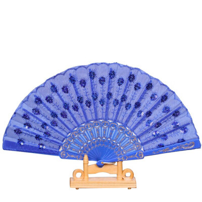 

Summer Women Girl Dancing Fan Elegant Plum peacock Flower Print Folding Hand Fans