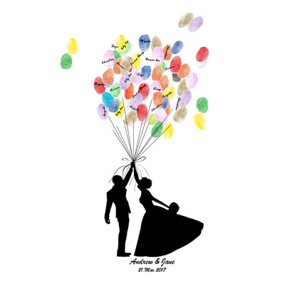 

Bride Groom Wedding Tree Fingerprint Signature Guests Book DIY Wedding Party Canvas Painting
