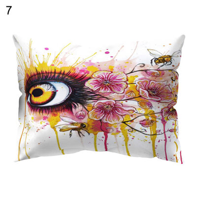 

Modern Colorful Eye Print Pillow Case Sofa Waist Throw Cushion Cover Home Decor