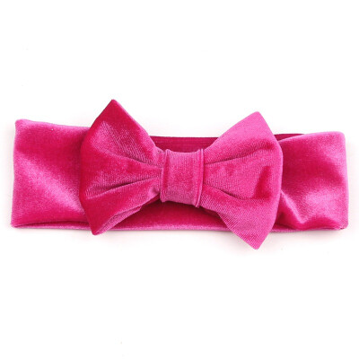 

Baby girl Headbands gold velvet bow elastic hair accessories Kids Hair Accessories Baby Cute bow hairband