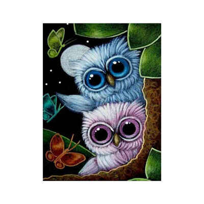 

DIY Resin Diamond Cross Stitch Mosaic Embroidery Owl Patterns Handmade Craft Painting Animals Home Decor