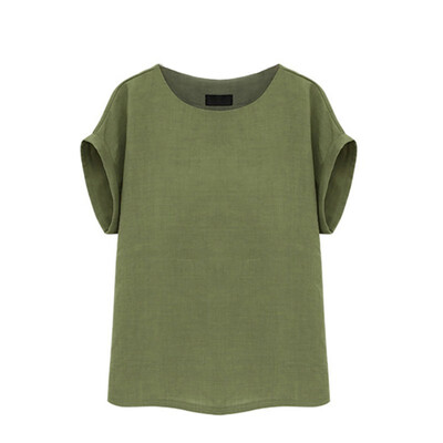 

2019 Casual Short Sleeve Women Summer O-neck T Shirt Solid Color T-shirt Loose Unisex T-shirt