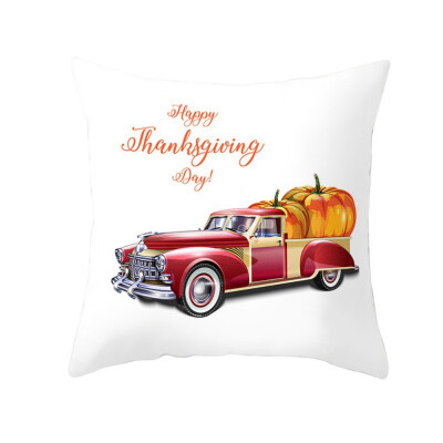 

Thanksgiving Day Printed Pillow Case Cover Square 45cm45cm Halloween Pillowcase Home Decorative Supplies