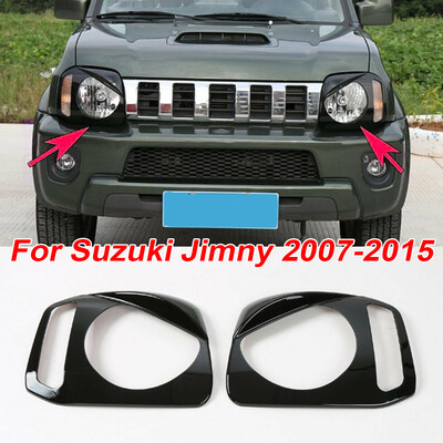 

2pcs Front Headlight Lamp Decor Cover Trim Frame ABS For Suzuki Jimny 2007-2015