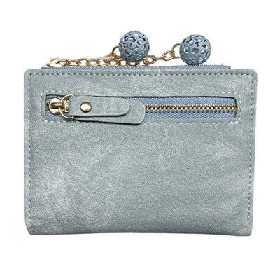 

Women Solid Color Short Multi-slot Zipper Wallet Card Cash Holder Clutch Purse