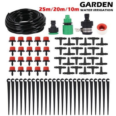

25m20m10m DIY Garden Micro Drip Irrigation System Plant Flower Automatic Watering Sprinkler Kit with Adjustable Drippers