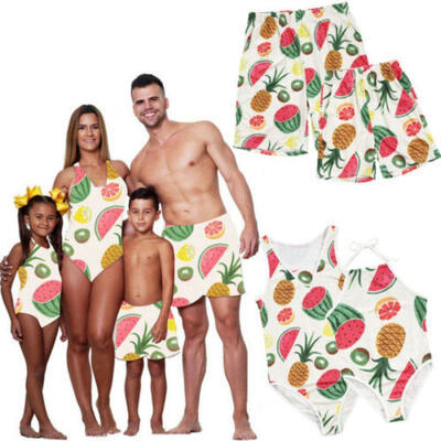 

New Family Matching Women Kids Girls Swimsuit Mother Daughter Beach Swimwear AU