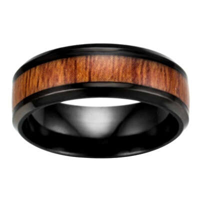 

Modern Inlaid Steel Practical 1PC Wedding Rings Rings Wood Stainless Rings Accessories Teak Koa Jewelery Unisex