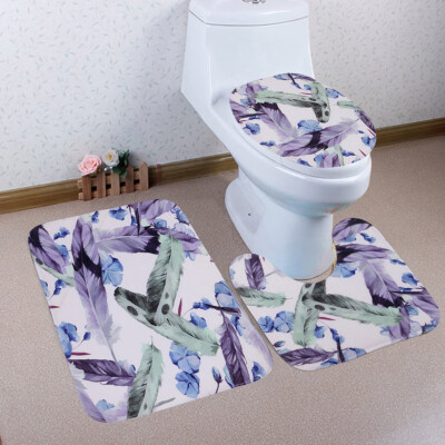 

Gobestart Bathroom Toilet Three Piece Floor Mat Door Mat Bathroom Carpet