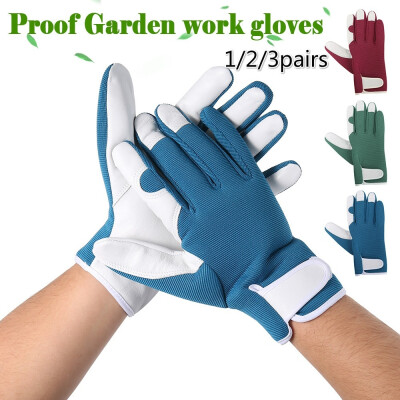 

123pair Leather Gardening Gloves Thorn Proof Garden Work Gloves