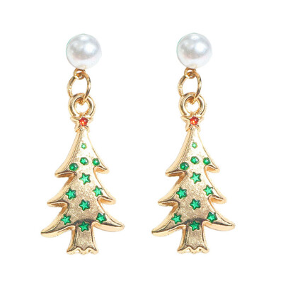 

Christmas Enamel Xmas Tree Drop Dangle Earrings Ear Stud Women Lady Hot Jewelry