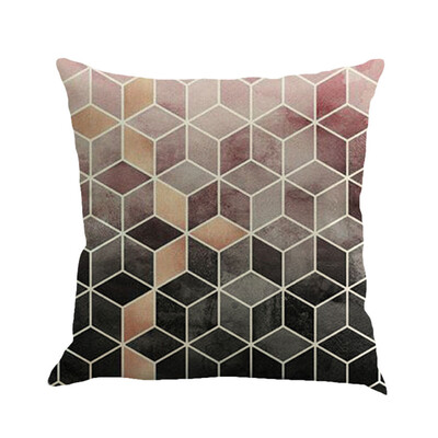 

JPGIF Geometry Painting Linen Cushion Cover Throw Pillow Case Sofa Home Decor A