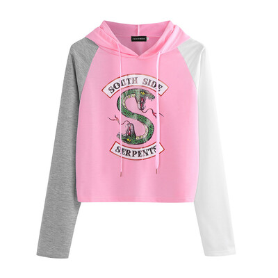 

European&American Trend Girls Hooded Long Sleeve Color Sweatshirt