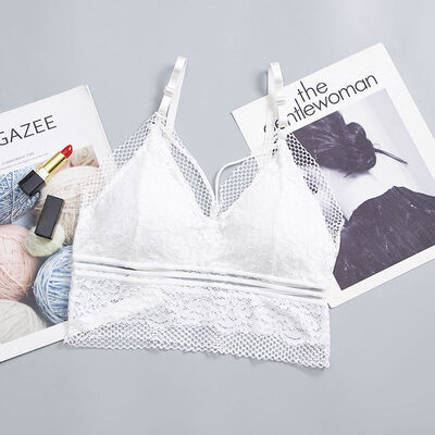 

Women Fashion Lingerie Lace Tube Top Wrapped Chest Breathable Sexy Bra With Chest Pad 2019