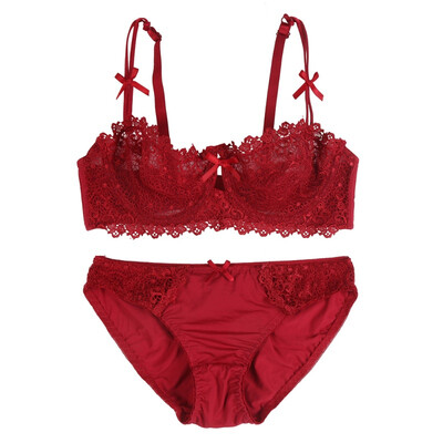 

Women Girls Seamless Breathable Thin Lace Sexy Lingerie Gather Bra sexy Lace Underwear Set Bra Panties