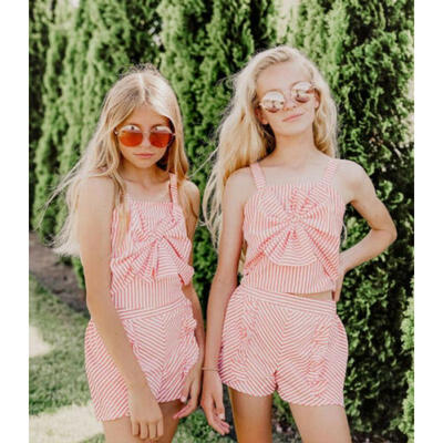 

Kids Baby Girl Stripe Tops T-Shirt Shorts Pants Outfits Clothes Summer 0-4Years