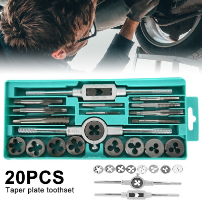 

20PCS Professional M3-M12 Metric Tap Wrench&Die Pro Set Nut Bolt Alloy Metal Hand Tools with Plastic Storage Case