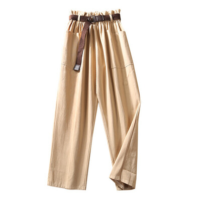 

Garemay Cotton Linen Pants for Women Trousers Loose Casual Solid Color Women Harem Pants Capri Womens Summer